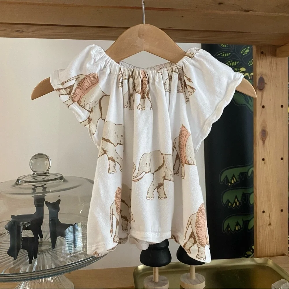 Milkbarn Elephant Tutus Organic Bamboo Top 3-6 months